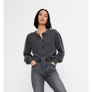 GAP CashSoft Puff Sleeve Cardigan